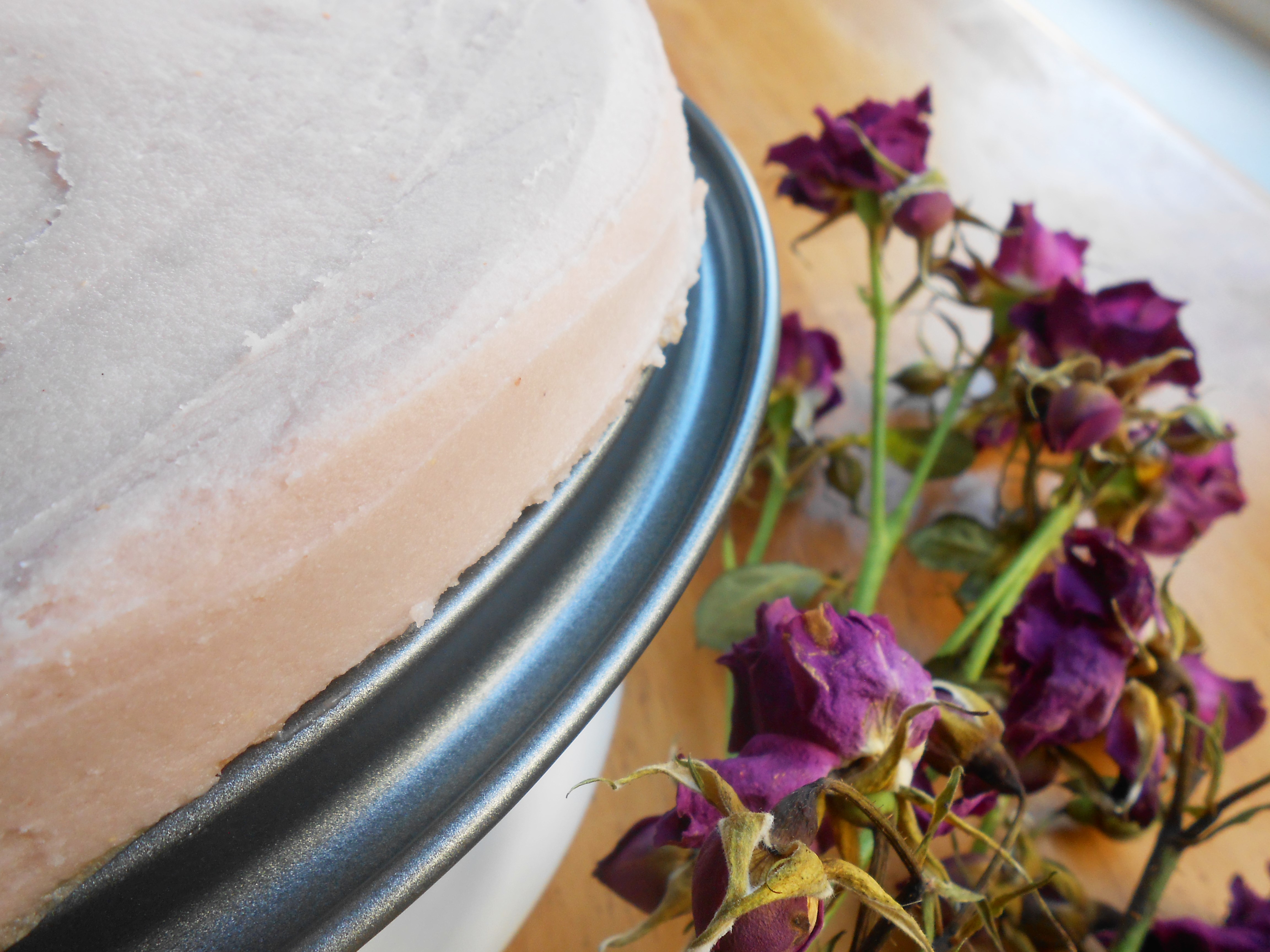 RECIPE: Blender Vanilla Cake with Coconut-Raspberry Frosting